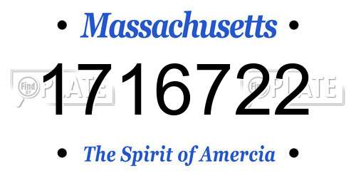 1716722 Massachusetts License Plate