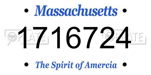 1716724 Massachusetts License Plate