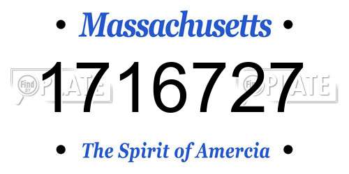 1716727 Massachusetts License Plate