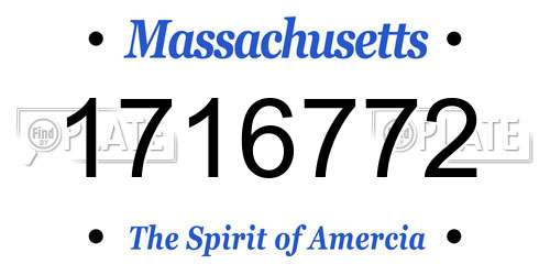 1716772 Massachusetts License Plate