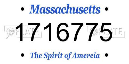 1716775 Massachusetts License Plate