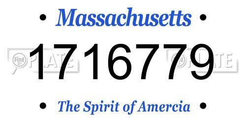 1716779 Massachusetts License Plate