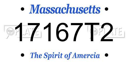 17167T2 Massachusetts License Plate