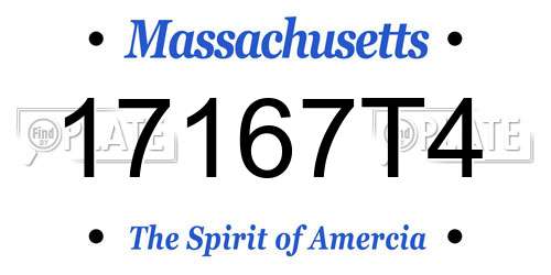 17167T4 Massachusetts License Plate