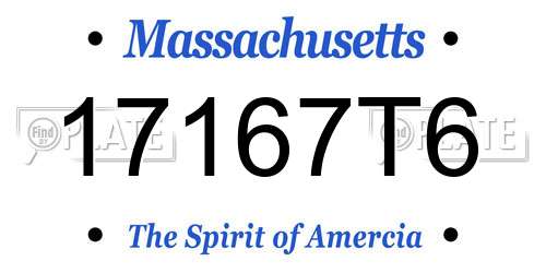 17167T6 Massachusetts License Plate