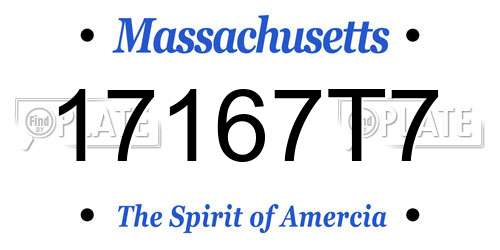 17167T7 Massachusetts License Plate