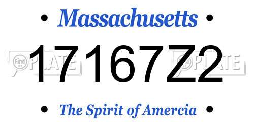 17167Z2 Massachusetts License Plate