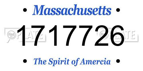1717726 Massachusetts License Plate