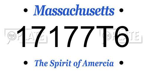 17177T6 Massachusetts License Plate