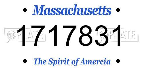 1717831 Massachusetts License Plate