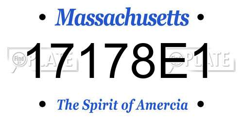 17178E1 Massachusetts License Plate