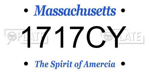 1717CY Massachusetts License Plate