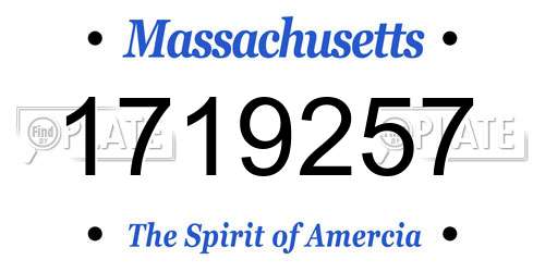 1719257 Massachusetts License Plate