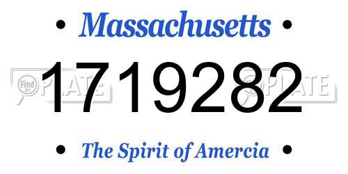 1719282 Massachusetts License Plate