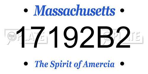 17192B2 Massachusetts License Plate