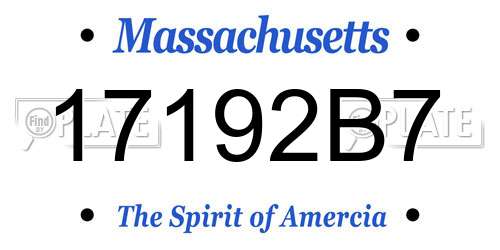 17192B7 Massachusetts License Plate