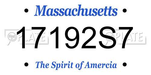 17192S7 Massachusetts License Plate