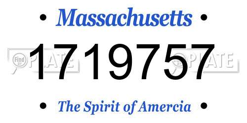 1719757 Massachusetts License Plate