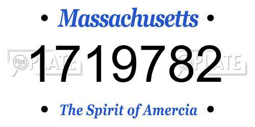 1719782 Massachusetts License Plate