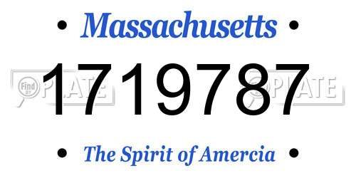 1719787 Massachusetts License Plate
