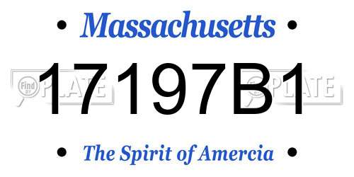 17197B1 Massachusetts License Plate
