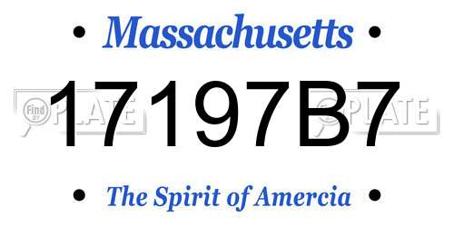 17197B7 Massachusetts License Plate