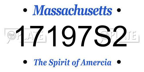17197S2 Massachusetts License Plate