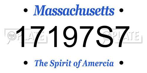 17197S7 Massachusetts License Plate