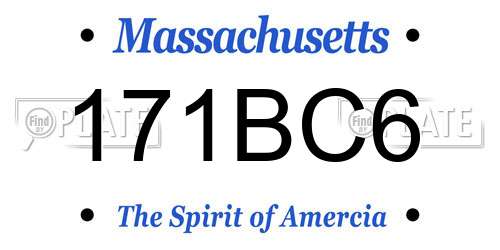 171BC6 Massachusetts License Plate