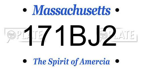 171BJ2 Massachusetts License Plate