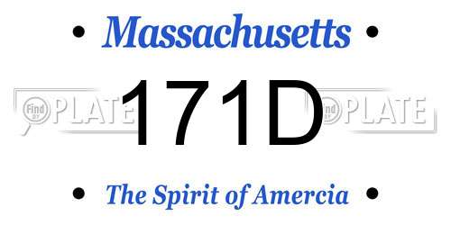 171D Massachusetts License Plate