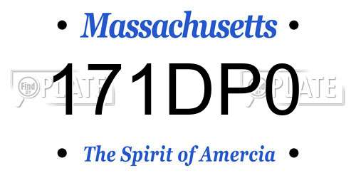 171DP0 Massachusetts License Plate