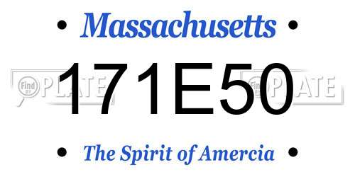 171E50 Massachusetts License Plate
