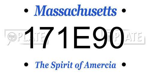 171E90 Massachusetts License Plate