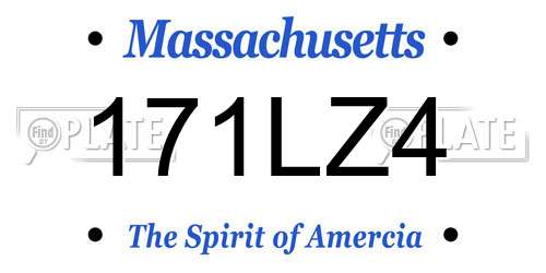 171LZ4 Massachusetts License Plate