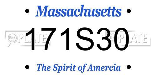 171S30 Massachusetts License Plate