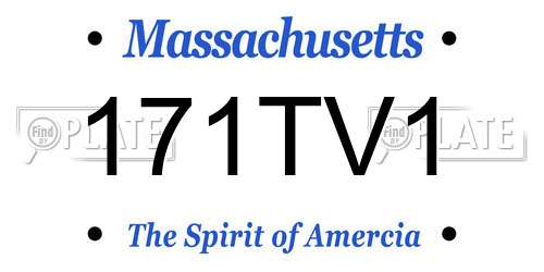 171TV1 Massachusetts License Plate