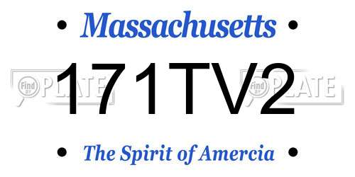 171TV2 Massachusetts License Plate