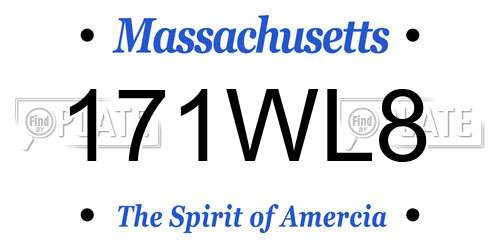 171WL8 Massachusetts License Plate