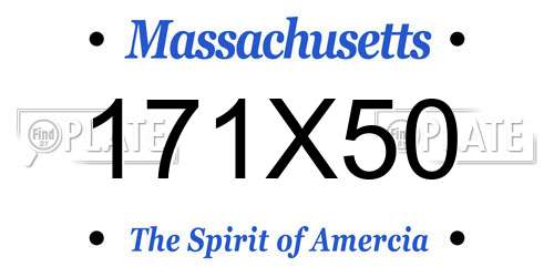 171X50 Massachusetts License Plate
