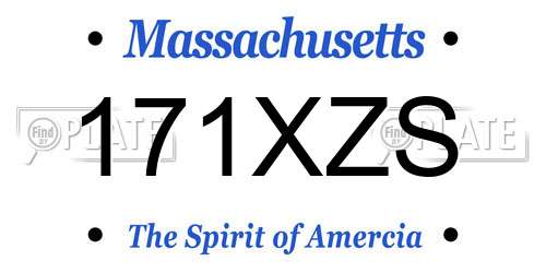 171XZS Massachusetts License Plate