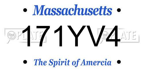 171YV4 Massachusetts License Plate