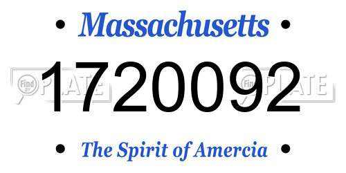 1720092 Massachusetts License Plate