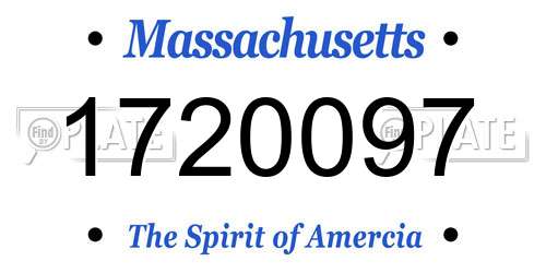 1720097 Massachusetts License Plate
