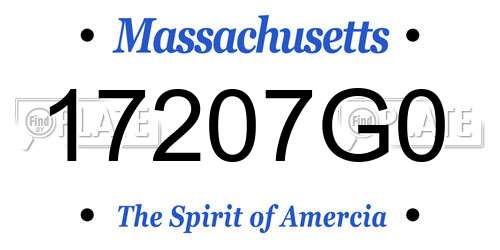 17207G0 Massachusetts License Plate