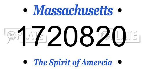 1720820 Massachusetts License Plate