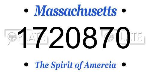 1720870 Massachusetts License Plate