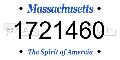 1721460 Massachusetts License Plate