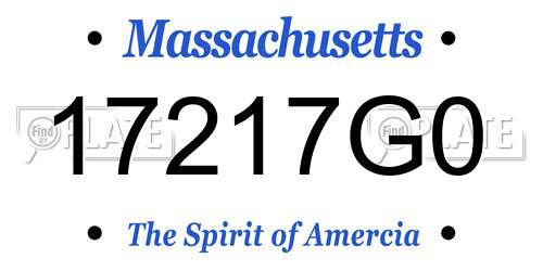 17217G0 Massachusetts License Plate