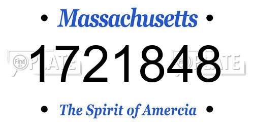 1721848 Massachusetts License Plate